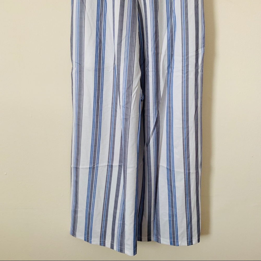 Italian Blue Stripe Jumpsuit with Pockets - Picture 12 of 16